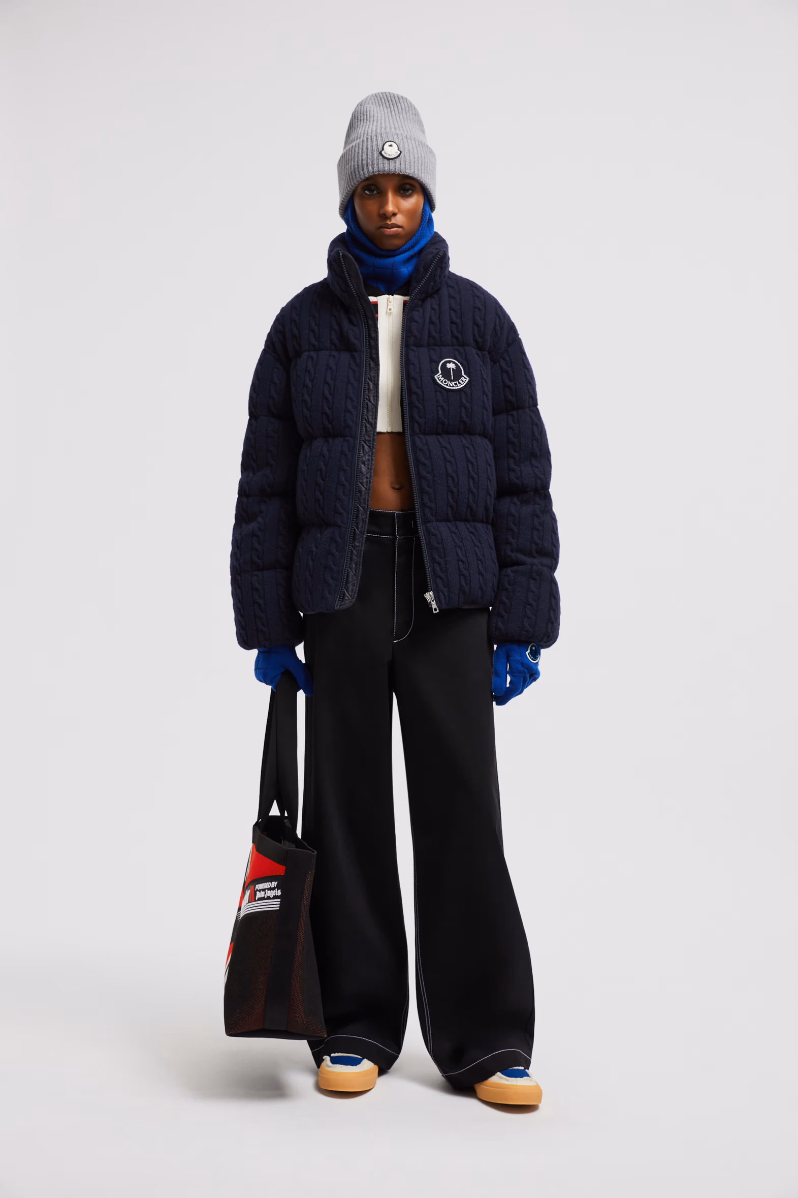 Moncler x Palm Angels Austru Wool Short Down Jacket Gender Neutral Night Blue Moncler 3